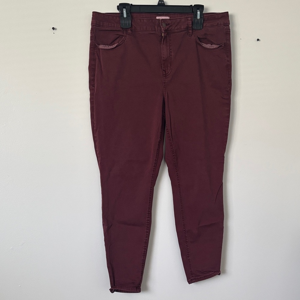Maurices Women's Dark Red Skinny Jeans